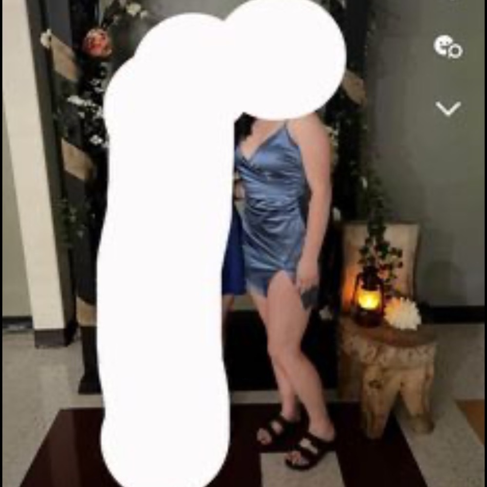 Satin blue dress